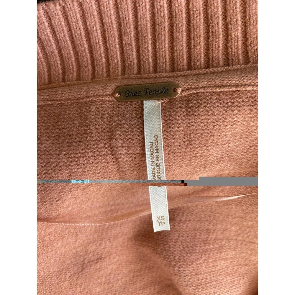Free people Orion Oversized Tunic Sweater Size XS Rose Slouchy Boho Lagenlook‎